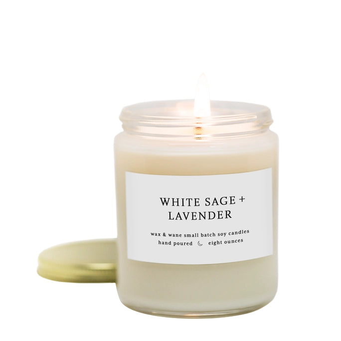 White Sage + Lavender Modern Soy Candle - WAX & WANE