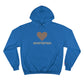 Blue I Love Whitefish Champion Hoody with brown and grey graphic 