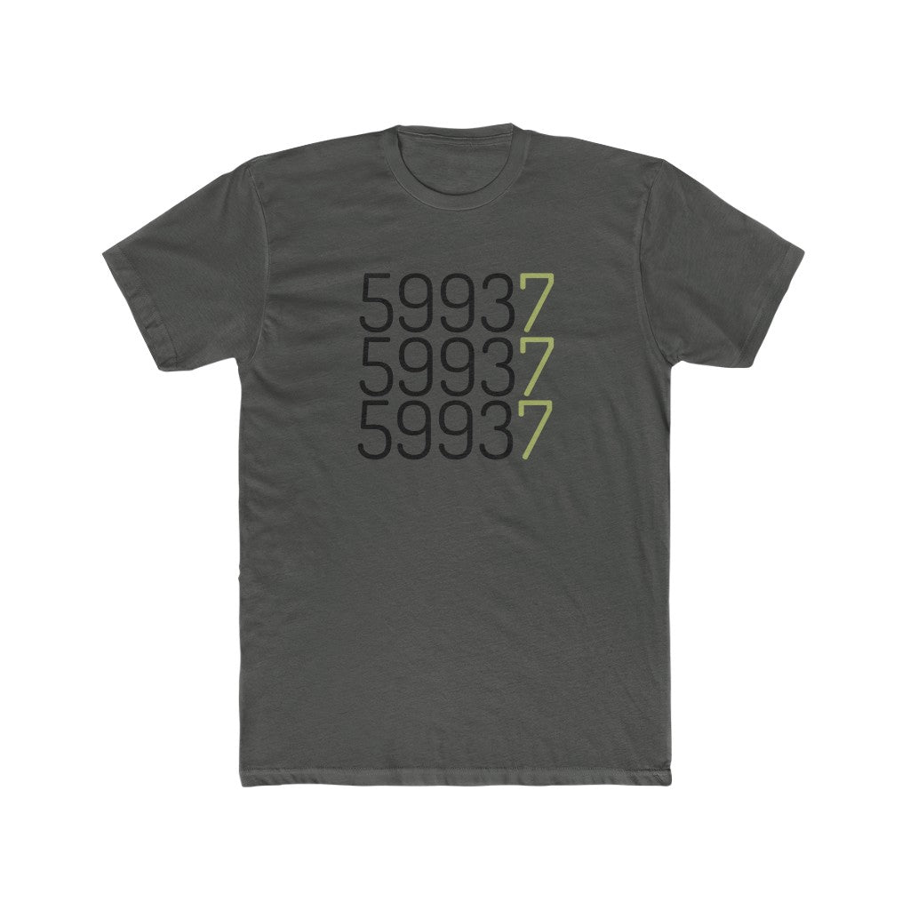 Charcoal grey Cotten T-Shirt with "59937" graphic 