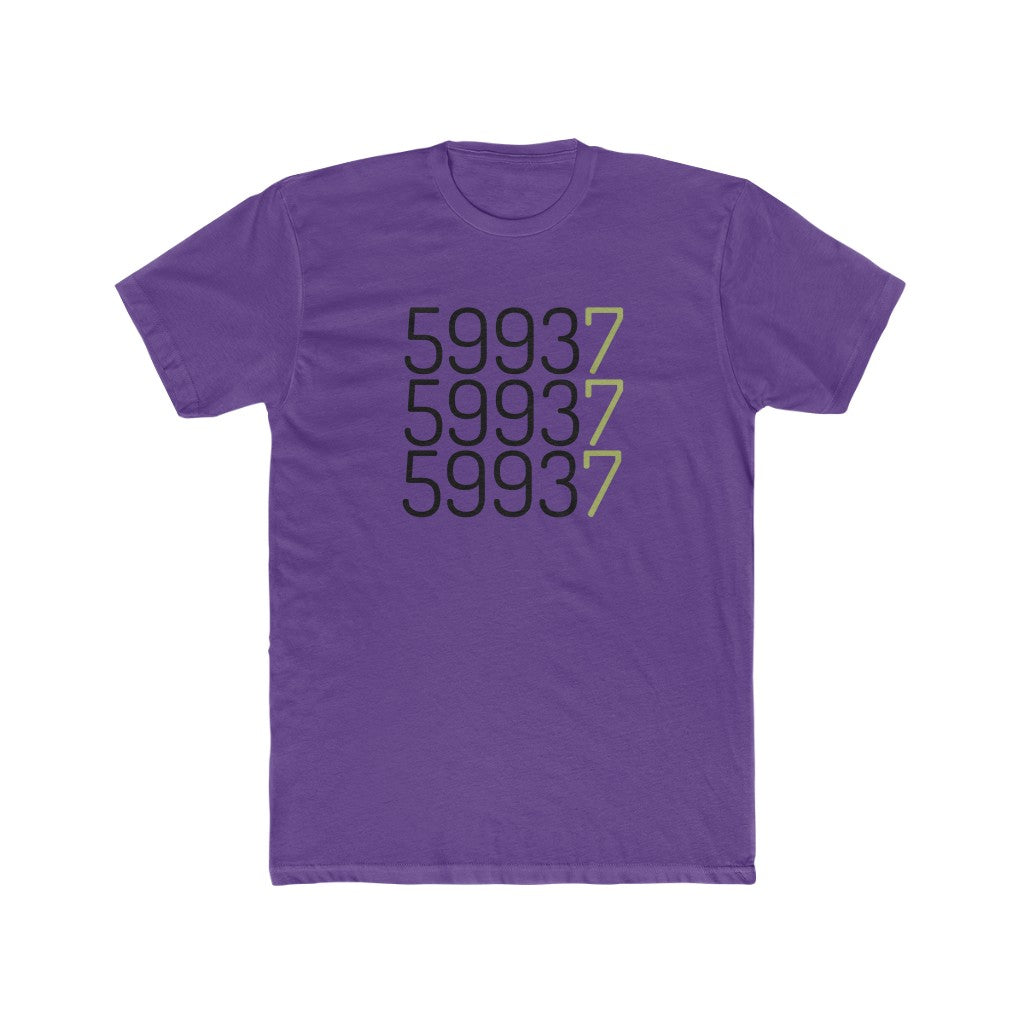 Purple Cotten T-Shirt with "59937" graphic 
